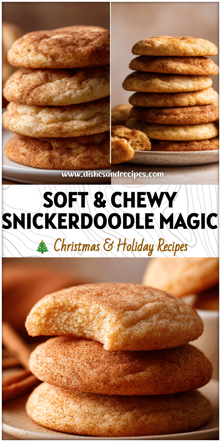 Plate of soft chewy Snickerdoodle Cookies dusted with cinnamon sugar, perfect for holiday baking.